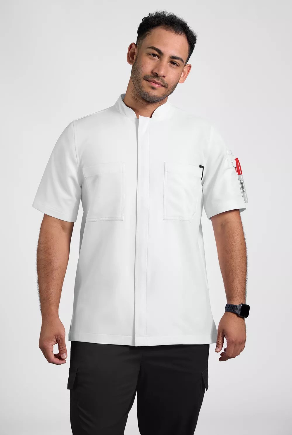 Chaqueta elástica Performance de manga corta con cierre para hombre