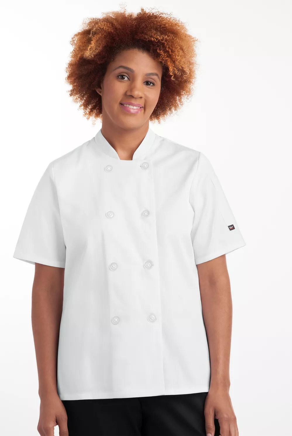 Chaqueta cruzada de manga corta para mujer