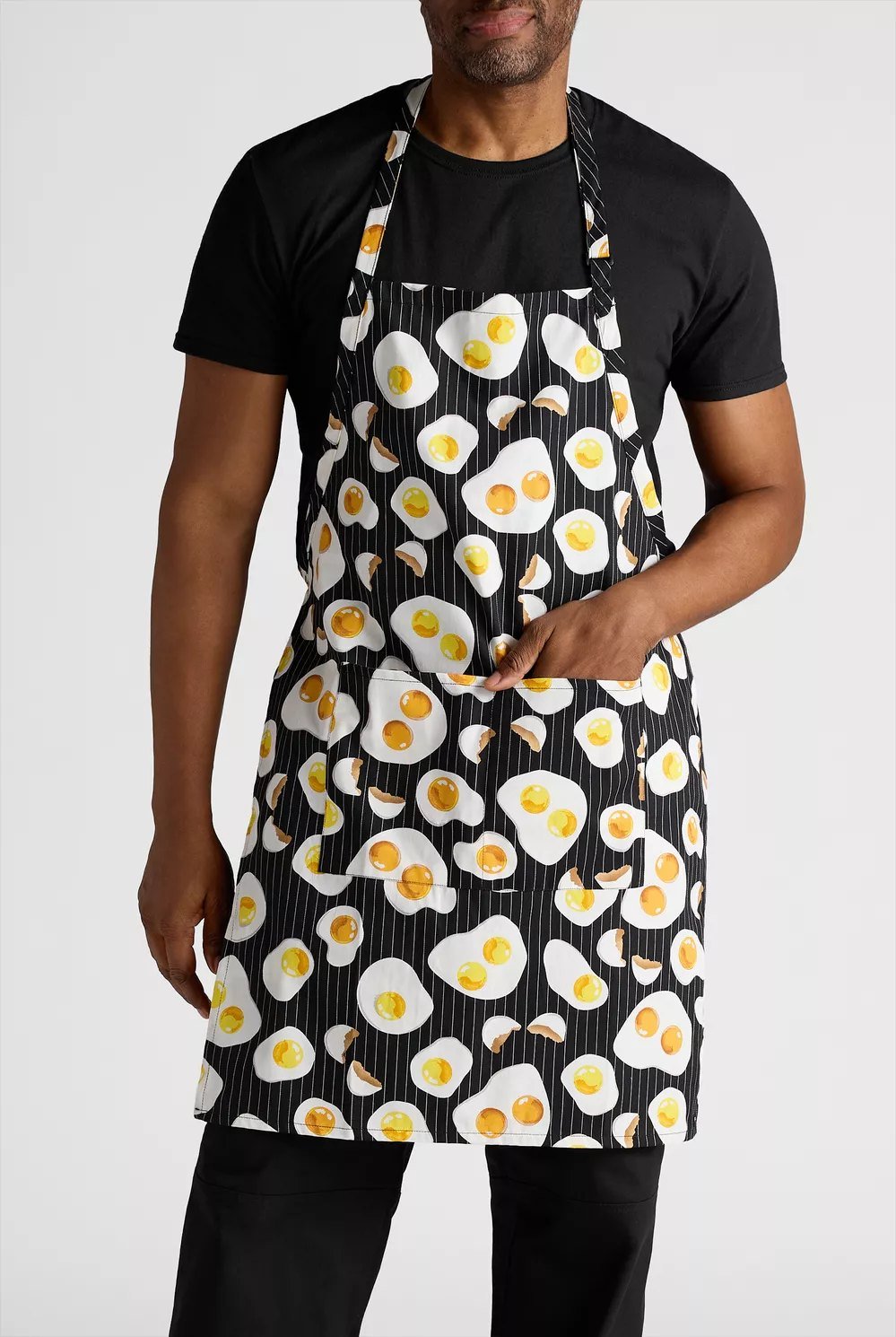 Mandil de peto ajustable con 2 bolsillos – estampado Eggspected