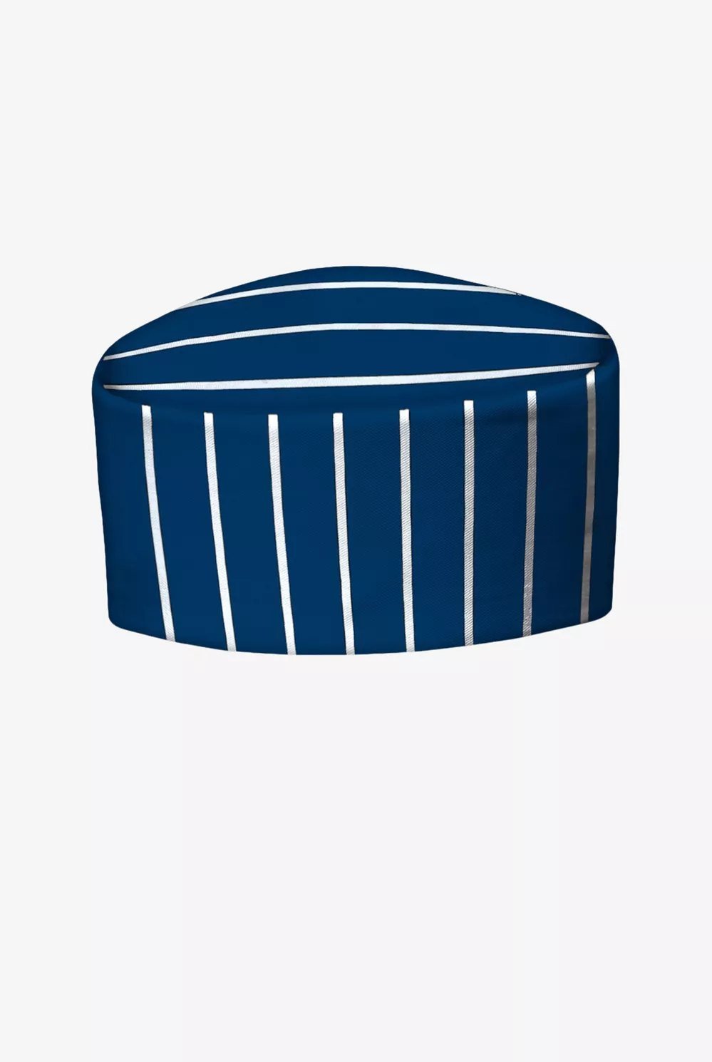 Gorro ajustado de algodón estampado – rayas tiza azul marino