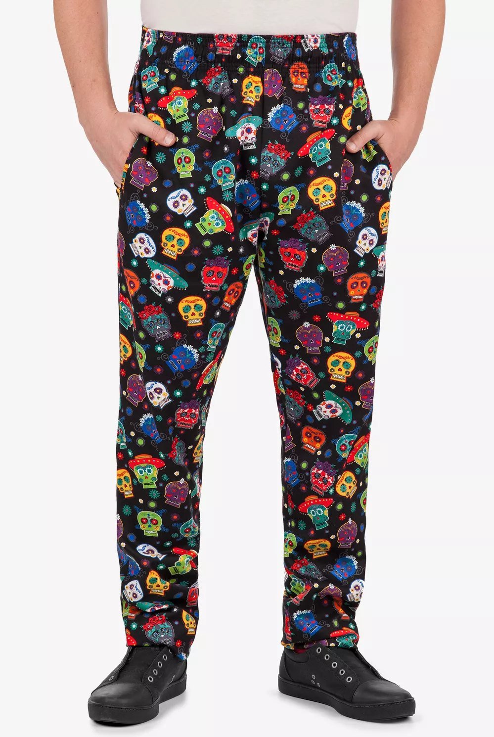 Pantalón baggy estampado de calaveras