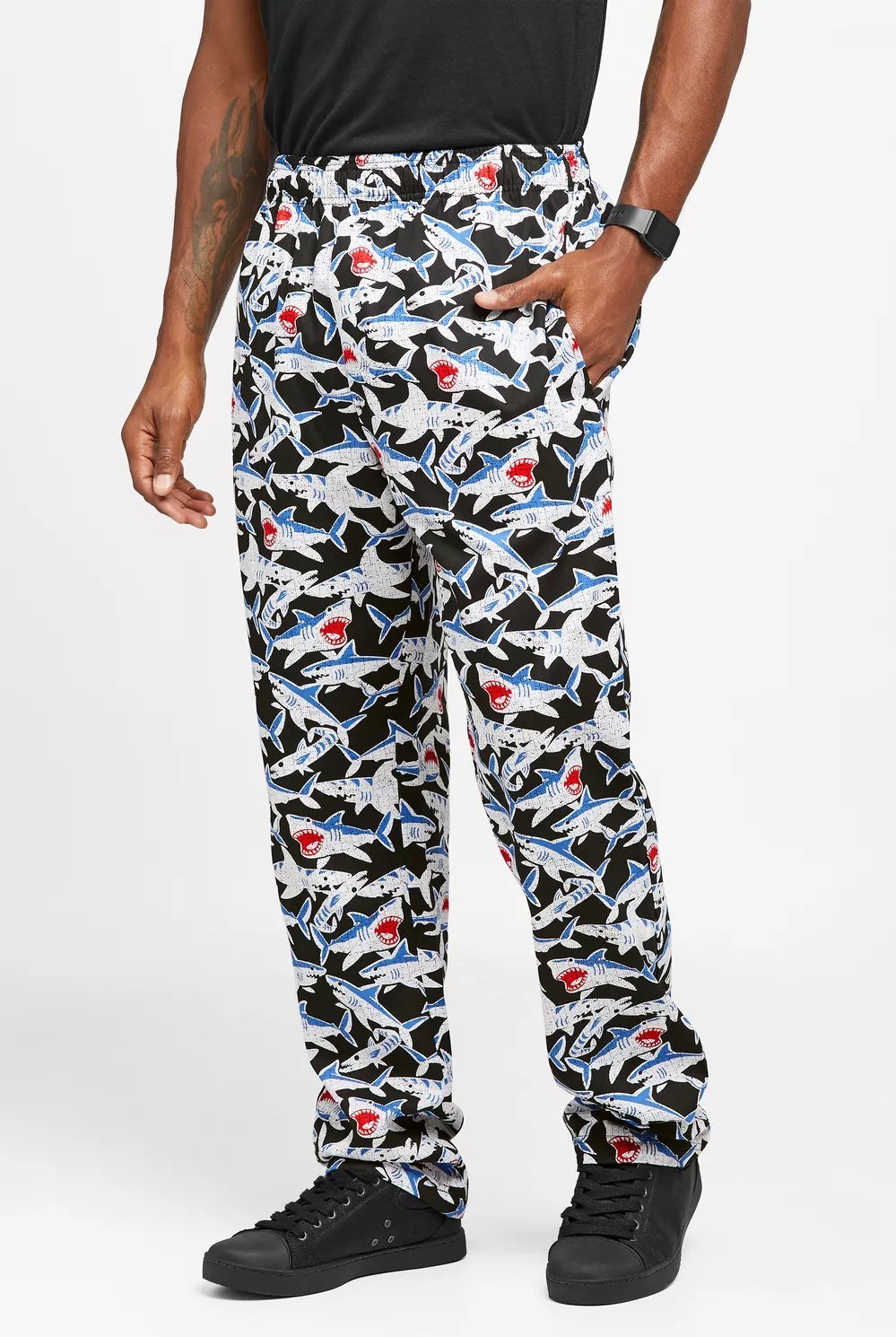Pantalón baggy estampado de tiburones