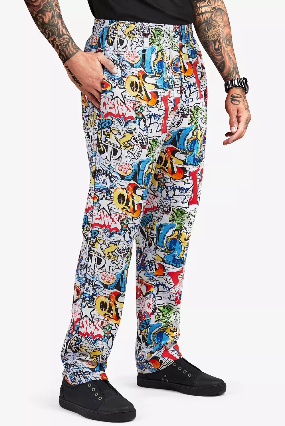 Pantalón baggy estampado para hombre – grafiti