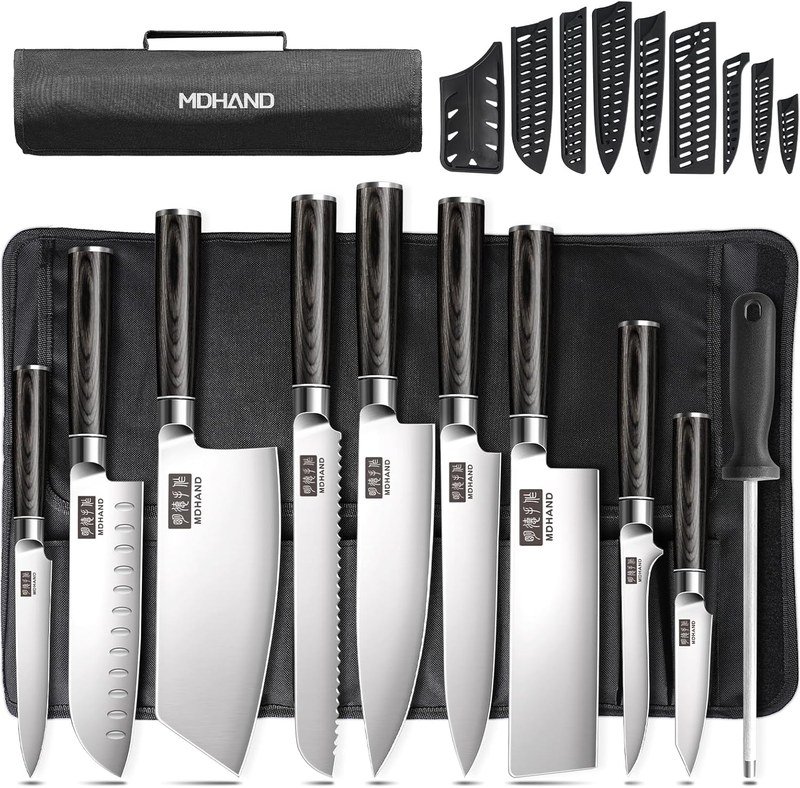 Juego de 10 cuchillos japoneses MDHAND con estuche