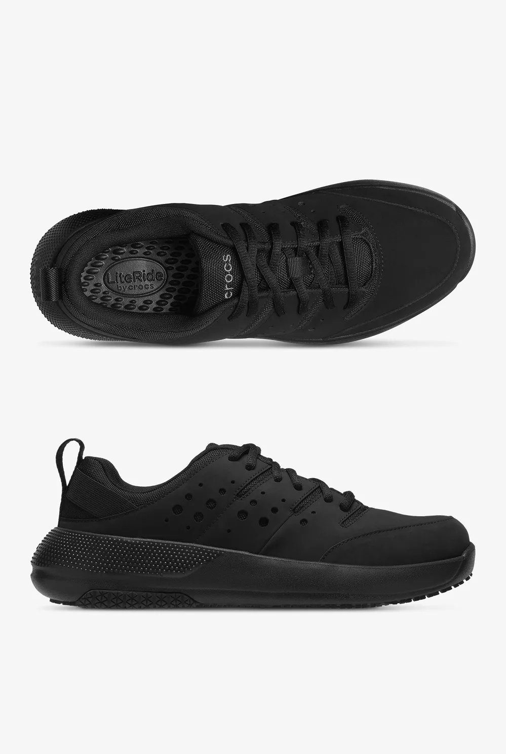 Zapatos deportivos con cordones para hombre Crocs On the Clock, negro total