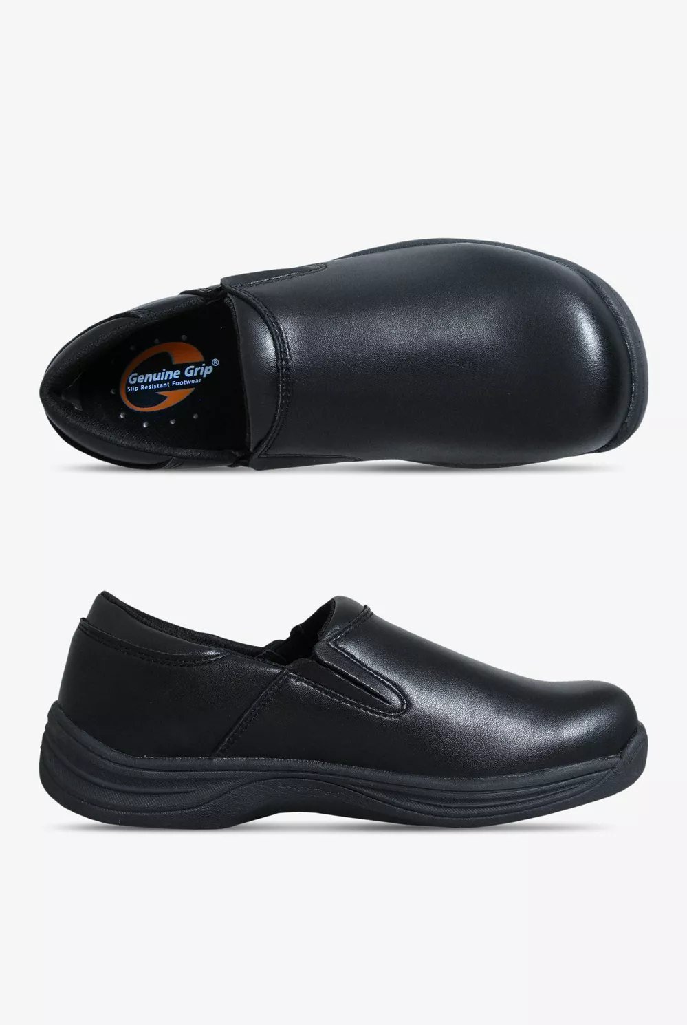 Zapatos de chef casuales sin cordones de cuero para hombre Genuine Grip Pro Comfort